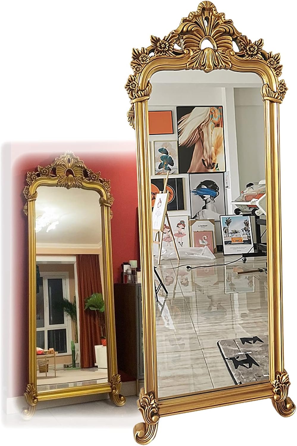 大きめ姿見 大型ウォールミラー 全身鏡 美品 ウォールミラー 大型 鏡